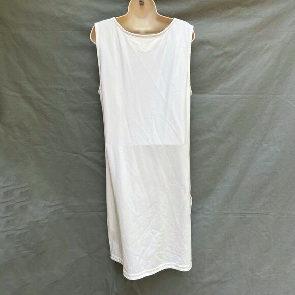 Soft Surroundings Size Large Creamy White Tunic Sleeveless Scoop Neck Side Slits - Picture 6 of 6
